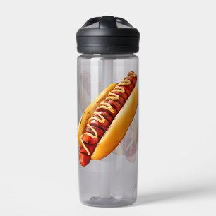Bouteille D'eau SlipperyJoe's hot dog ambiance estivale BBQ niché