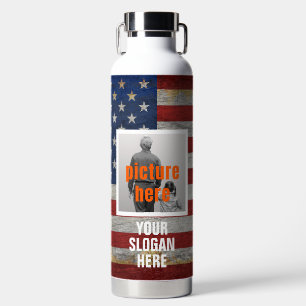 Bouteille D'eau SLOGAN PERSONNALISÉ DICATION DE PAYS DRApeau PERSO