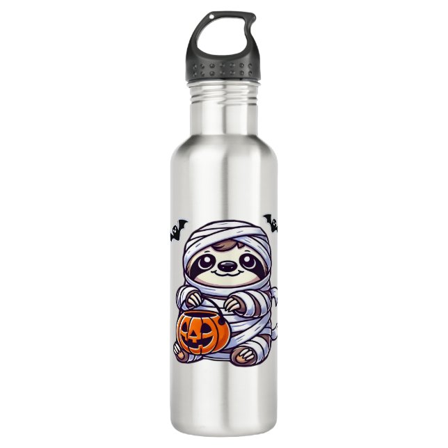 Bouteille D'eau Sloth Halloween Mummy Kids Femmes Hommes Sloth Cla (Devant)