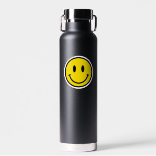 Bouteille D'eau Smile Face Happy Emoji Jaune Black Kindness Fun