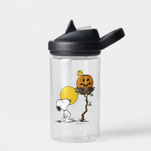 Bouteille D'eau Snoopy & Bois Nid Avec Jack O'Lantern