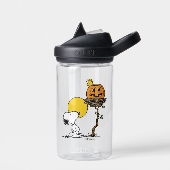 Bouteille D'eau Snoopy & Bois Nid Avec Jack O'Lantern (Gauche)