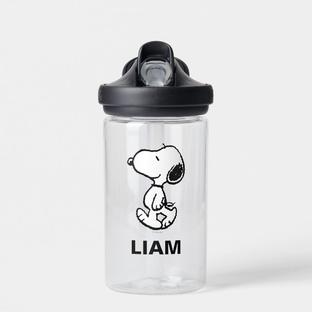 Bouteille D'eau Snoopy Classic Comics | Ajouter Votre Nom (Avant)