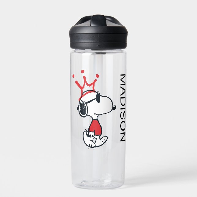Bouteille D'eau Snoopy - Joe Cool Crown | Ajouter Votre Nom (Extérieur)
