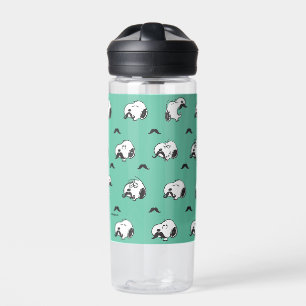 Bouteille D'eau Snoopy Moustaches et Motif Turquoise
