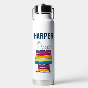 Bouteille D'eau Snoopy Rainbow Dog House Ajouter Votre Nom