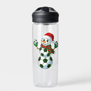 Bouteille D'eau Snowman Soccer Noël Amateurs de sport