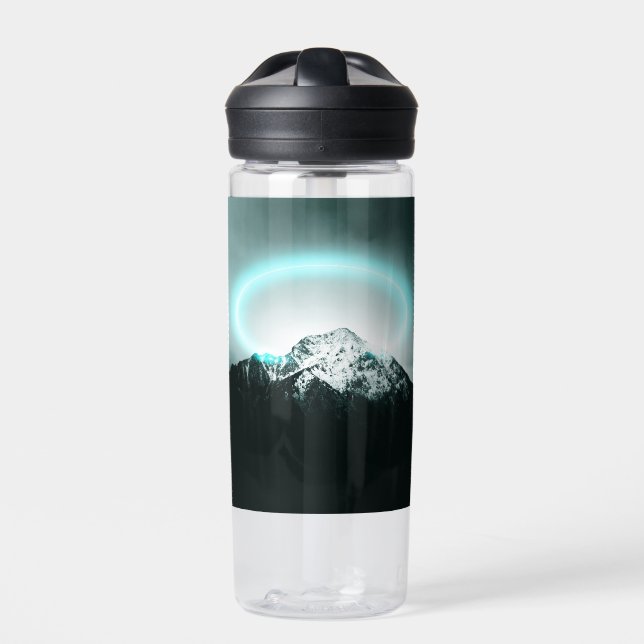 Bouteille D'eau Snowy mountain mysterious blue neon light (Extérieur)