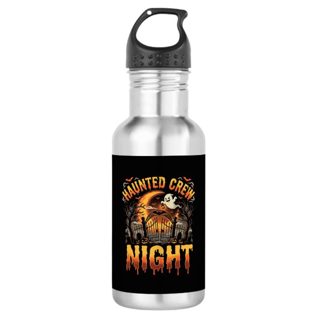 Bouteille D'eau Soirée d'Halloween de l'équipe hantée (Devant)