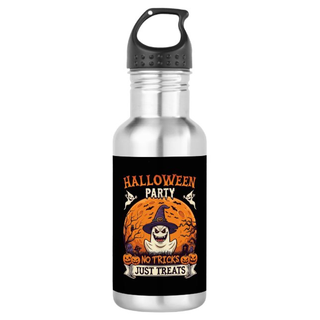 Bouteille D'eau Soirée Halloween Pas de Farces Juste des Friandise (Devant)