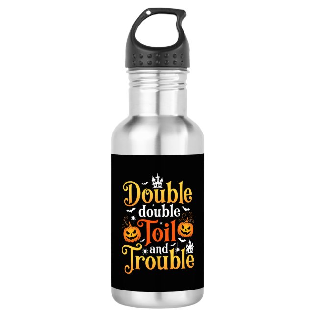 Bouteille D'eau Sorcière Halloween Double Double Toil and Trouble (Devant)