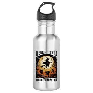 Bouteille D'eau Sorcière Vintage Halloween Lunes Malicieuses Graph