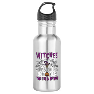 Bouteille D'eau Sorcières Octobre Halloween Crâne Chapeau de Sorci