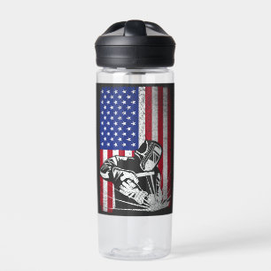 Bouteille D'eau Souder Vintage USA American Flag Welder