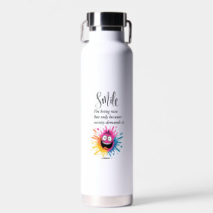 Bouteille D'eau Sourire, conception sociale et sarcastique