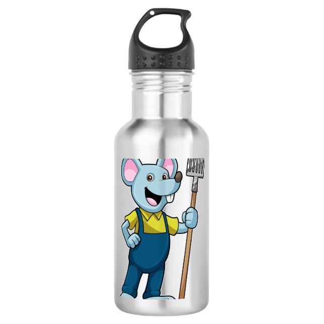 Bouteille D'eau Souris en fermier avec gâteau (Devant)