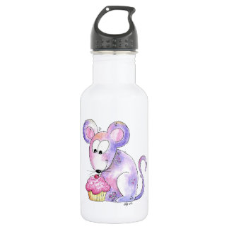 Bouteille D'eau Souris Mignonne et Fantaisiste avec un Cupcake