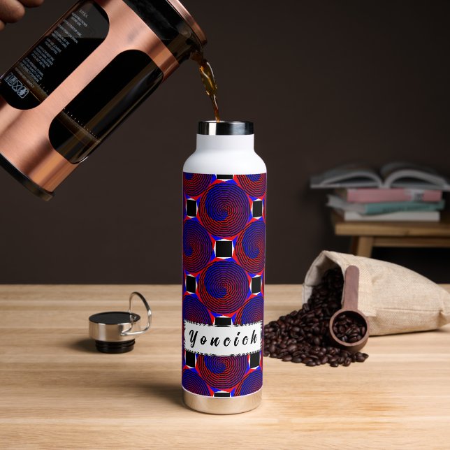 Bouteille D'eau Spirale rouge et bleue par Kenneth Yoncich (Gym)