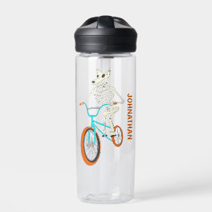 Bouteille D'eau Squelette de loup-garou sur un vélo BMX personnali
