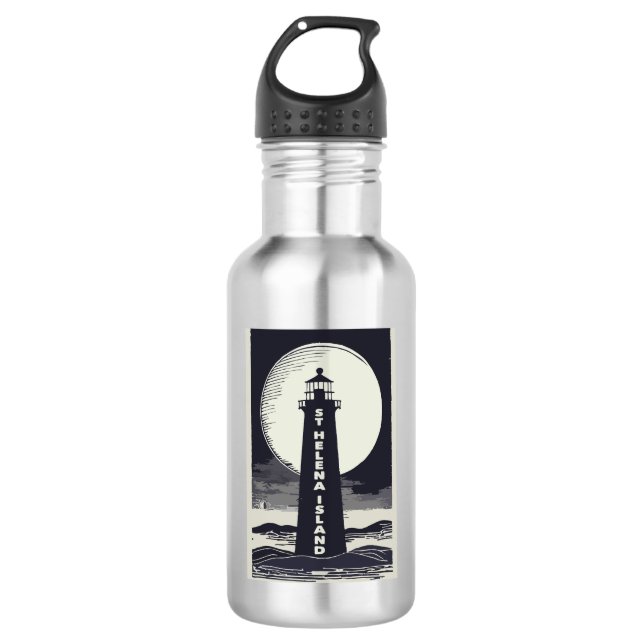 Bouteille D'eau St. Helena Island Michigan Lighthouse Moon (Devant)