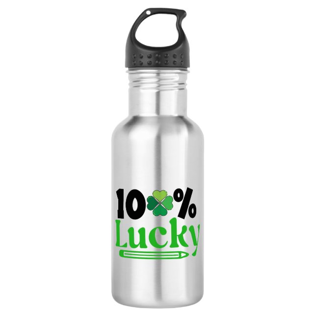 Bouteille D'eau St Patrick's Day 100 % Lucky -61101 (Devant)