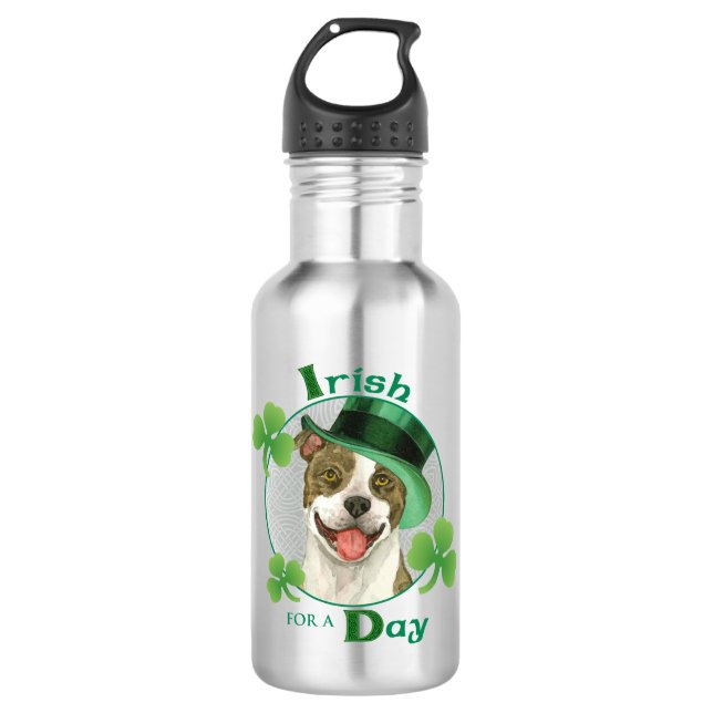 Bouteille D'eau St. Patrick's Day Pit Bull (Devant)