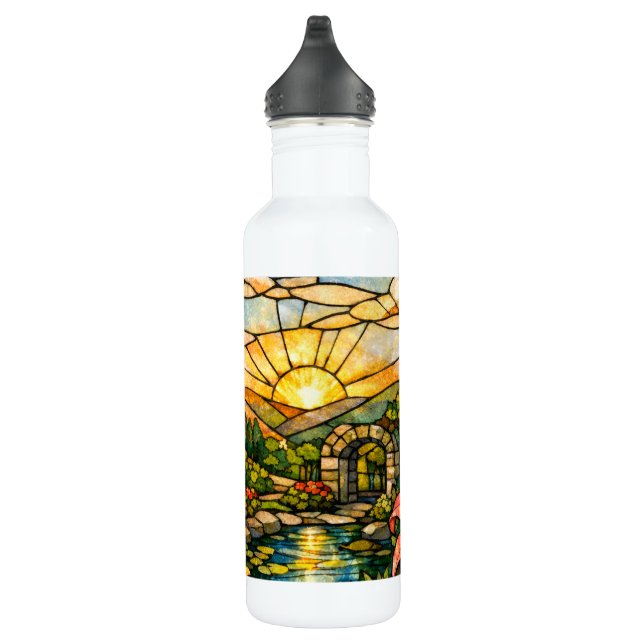 Bouteille D'eau Stain Glass Lilies Butterflies Sunshine (Droite)