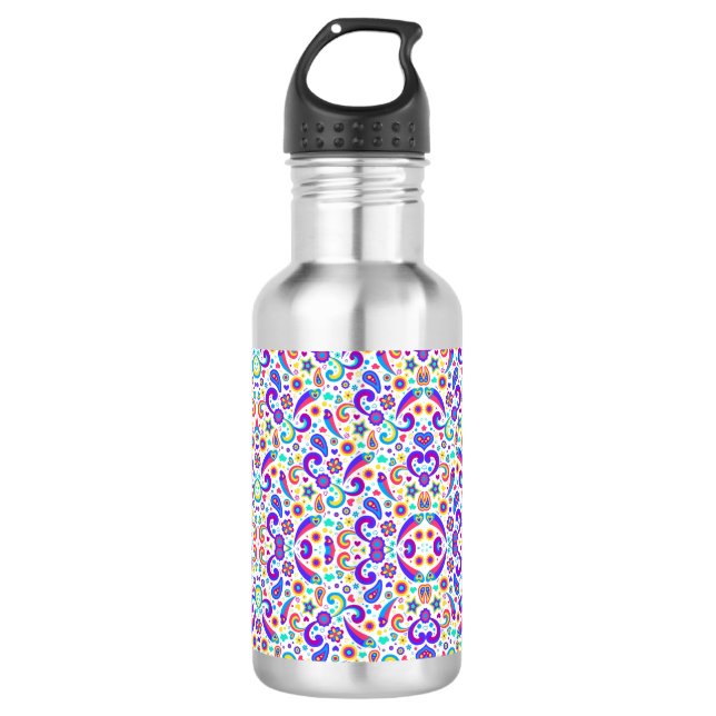 Bouteille D'eau Stainless steel water bottle with a black cap (Devant)