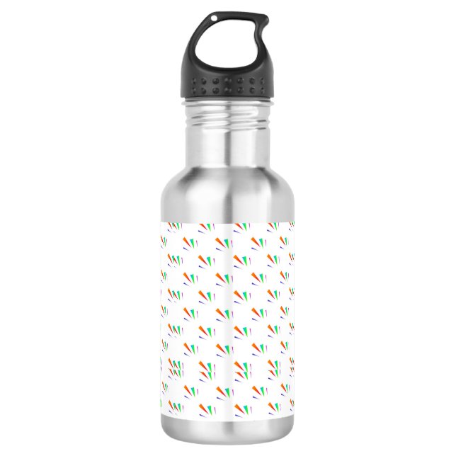 Bouteille D'eau Stainless steel water bottle with a black cap  (Devant)