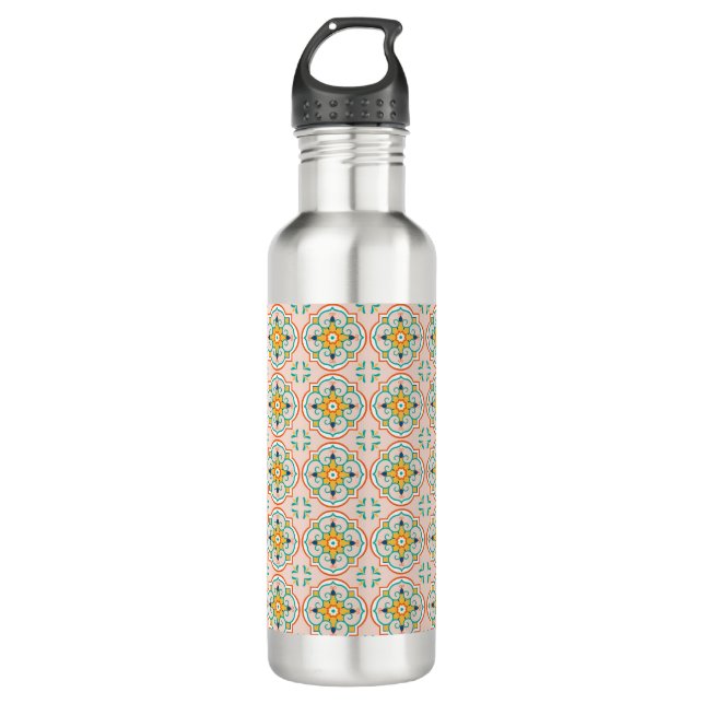 Bouteille D'eau Stainless steel water bottle with a colorful  (Devant)