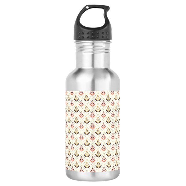 Bouteille D'eau Stainless steel water bottle with a floral pattern (Devant)