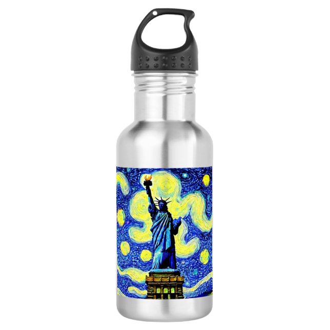 Bouteille D'eau Starry Night Statue De Liberty New York (Devant)