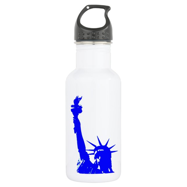 Bouteille D'eau Statue d'Art Blue Pop de la Liberté (Devant)