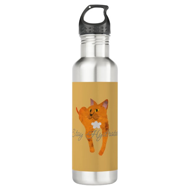 Bouteille D'eau Stay Hydrated Cat Design Stainless Steel Bottle (Devant)