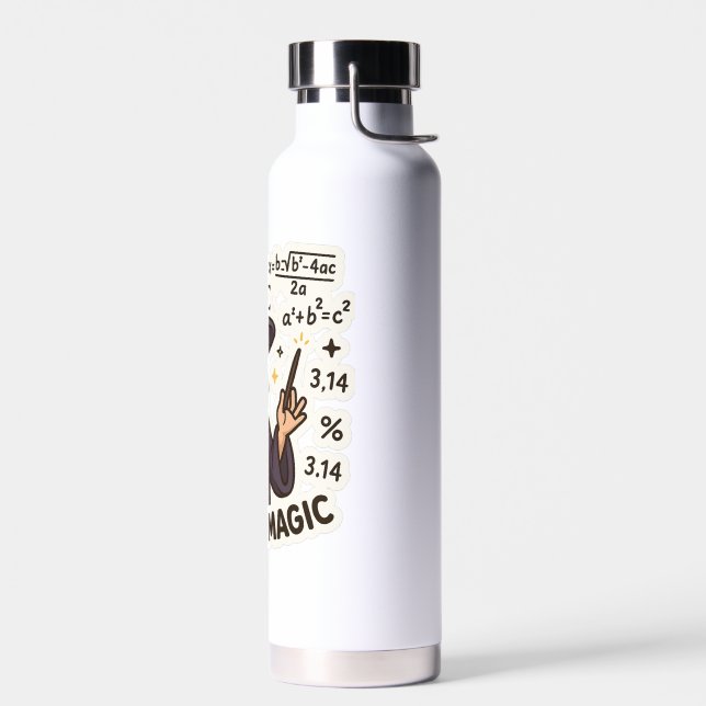 Bouteille D'eau Sticker Assistant Mathématiques - "Math is Magic"  (Gauche)