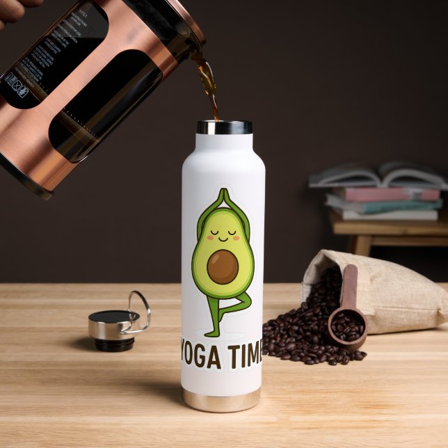 Bouteille D'eau Sticker De Yoga De L'Avocado Cute (Café (pivoté))