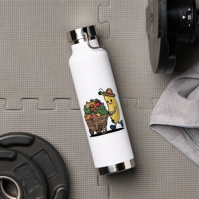 Bouteille D'eau Sticker pour panier à fruits mignon pour fermier b (Salle de sport (pivotée))