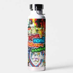 Bouteille D'eau Streetart Graffiti Amour Maison Cœur Coloré Funky