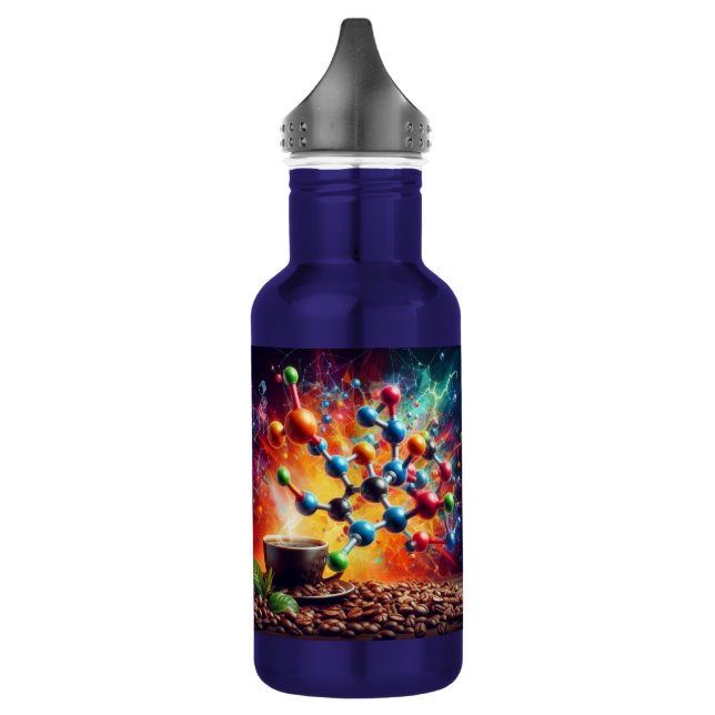 Bouteille D'eau Structure de caféine moléculaire - Science Art Caf (Gauche)