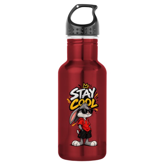 Bouteille D'eau Style de rue lapin graphique Restez cool – Urba dr (Devant)