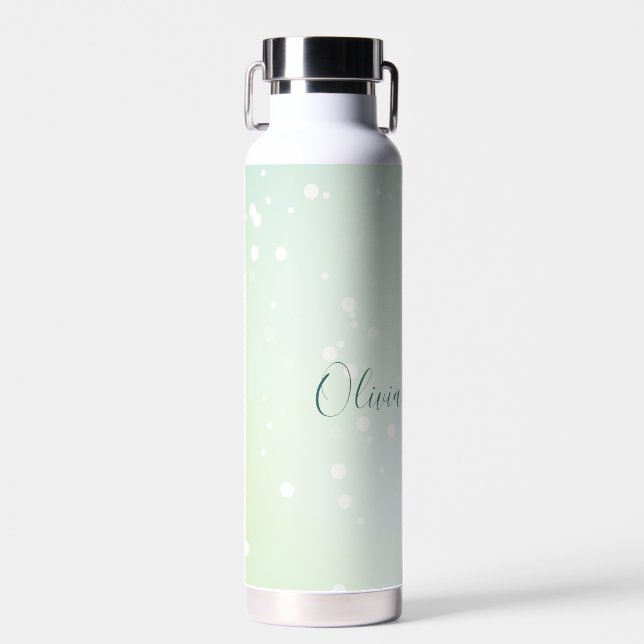 Bouteille D'eau Style Ethereal Green Galaxy avec nom Wireless Cha (Avant)