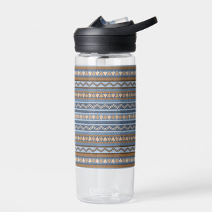 Bouteille D'eau Style sud-ouest bleu et Motif géométrique Brown