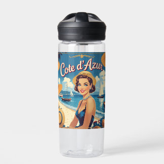Bouteille D'eau Style vintage Côte d'Azur Beach Girl
