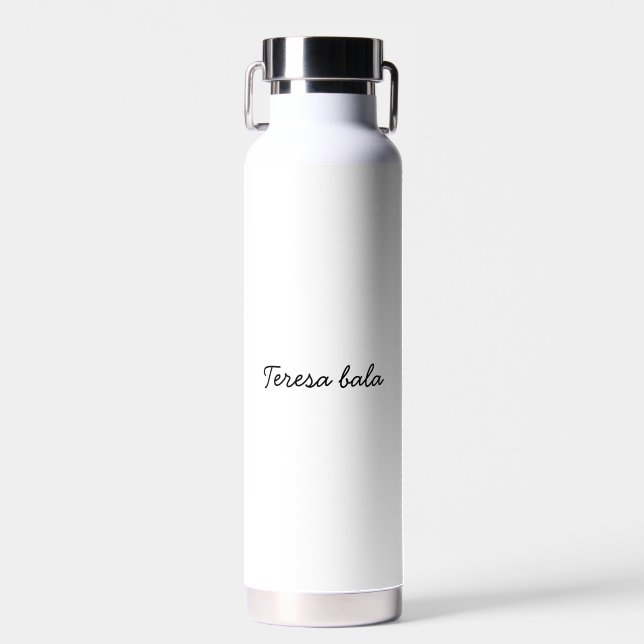 Bouteille D'eau Stylish Monogram Modern Minimalist White Script (Avant)