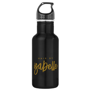 Bouteille D'eau Styliste minimaliste cheveux Gold Brush Script noi