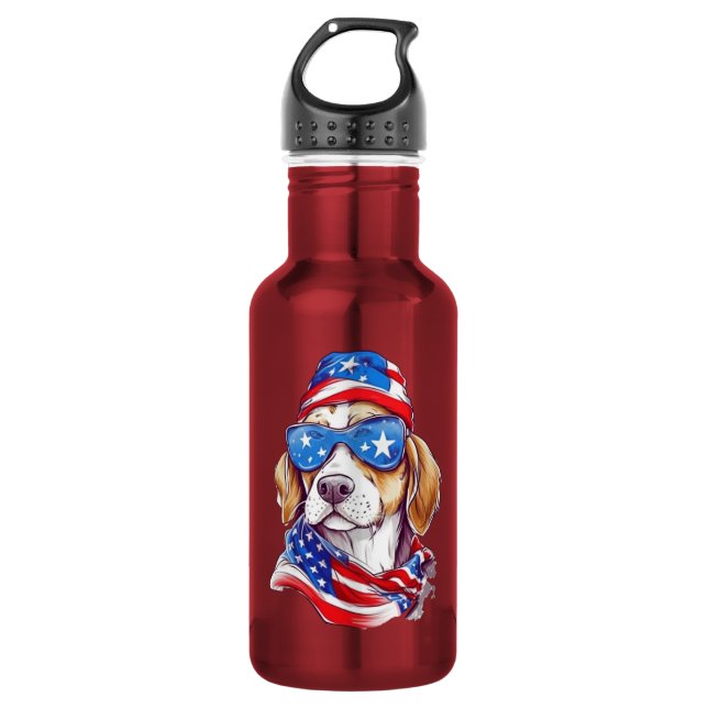 Bouteille D'eau Sublimation de chien du 4 juillet-66361 (Devant)