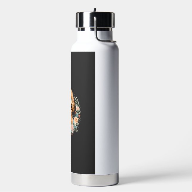 Bouteille D'eau Sublimation ronde de chien floral (Gym)