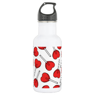 Bouteille D'eau Sucettes rouges, sucettes en forme de cœur, motif