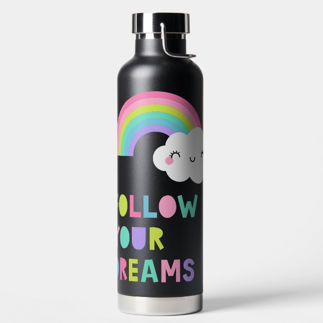 Bouteille D'eau Suivez vos rêves Cute Rainbow Cloud (Droite)
