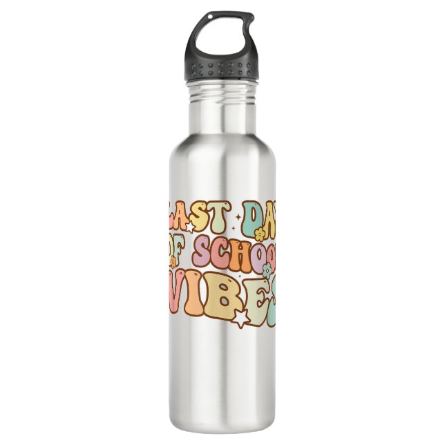 Bouteille D'eau Super Dernière journée de vibes scolaires Professe (Devant)